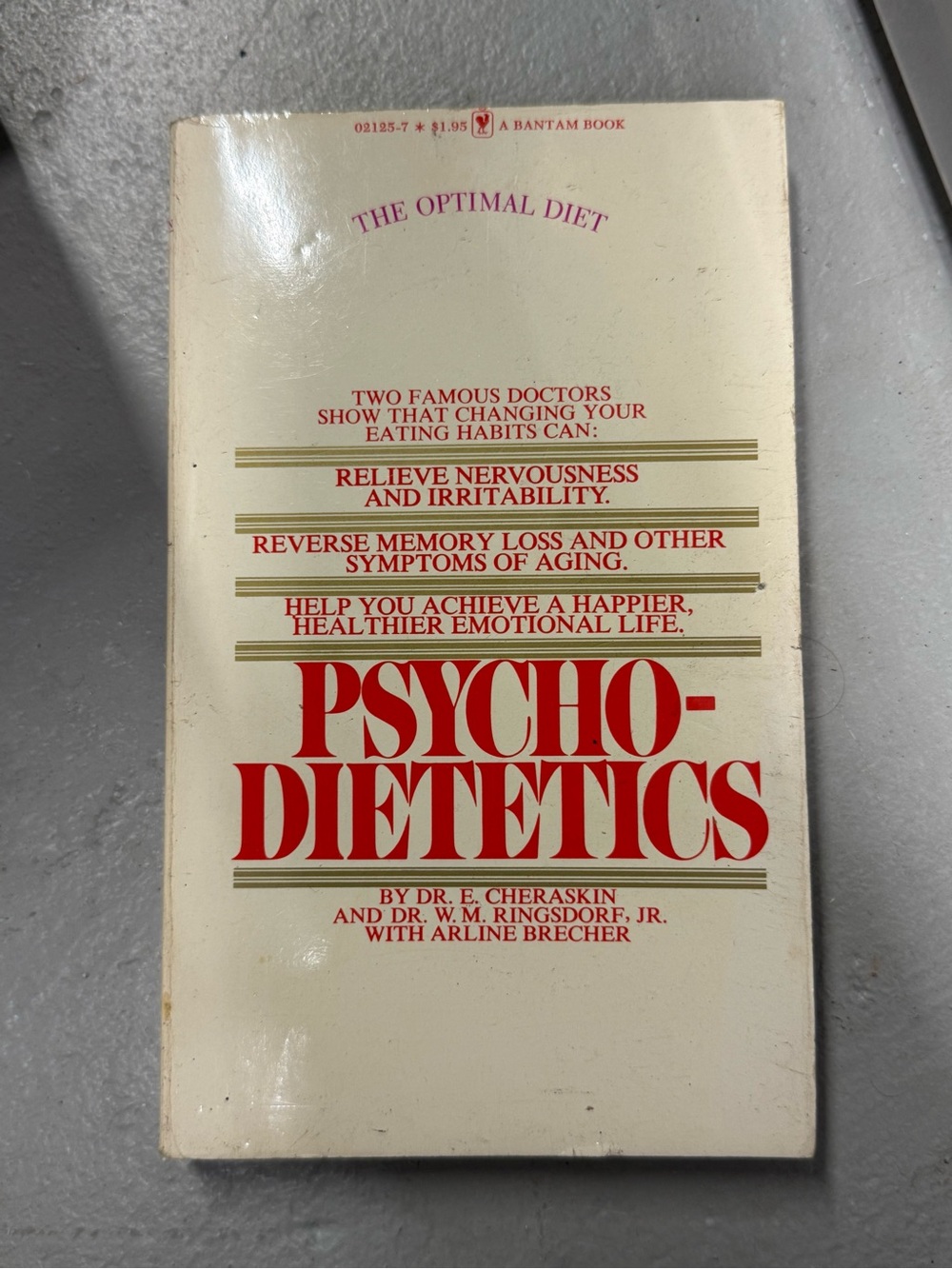 Vintage Psychodietetics Dr E Cheraskin Nutrition Mental Health Paperback